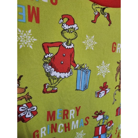 Dr. Seuss The Grinch Womens Plus 2X Soft Christmas 2 Piece Pajama Set Green Red - Picture 4 of 10